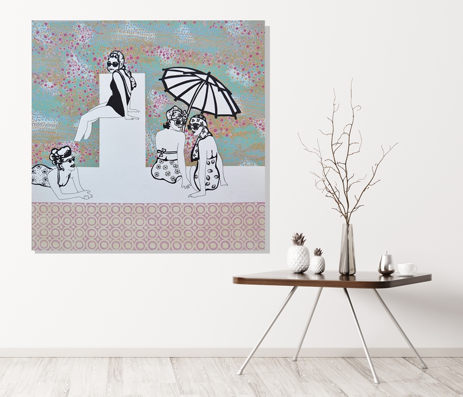 Interior with coffee table 3d rendering